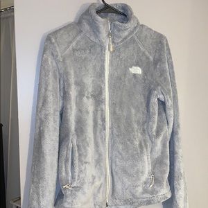 North Face Women’s Fleece Jacket-Light Gray/Silver
